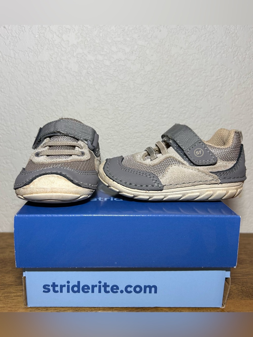 Stride Rite Rhett Tan Toddler Sneaker Tan/Grey, Size 3M